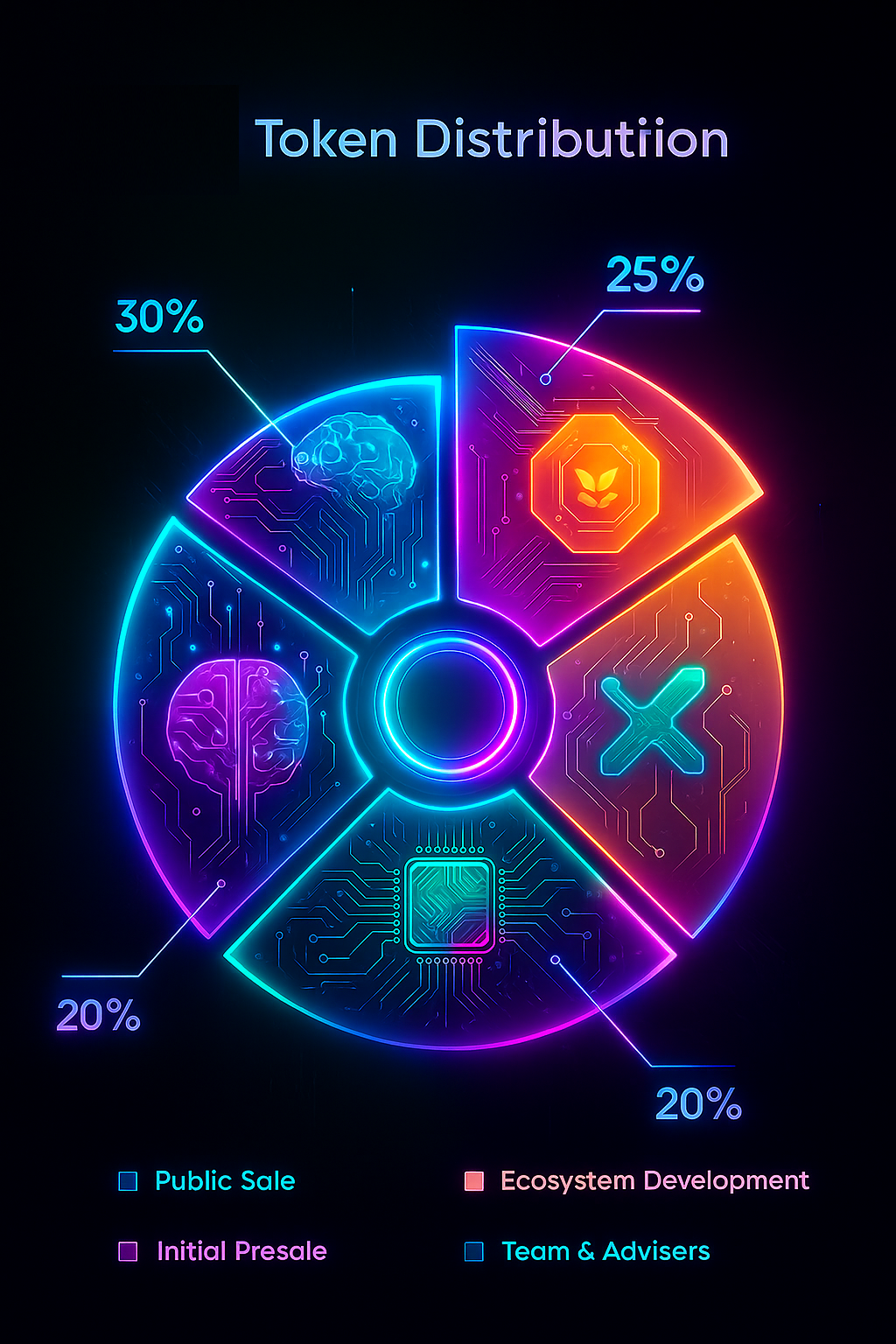 Pie chart of GROK40K token distribution